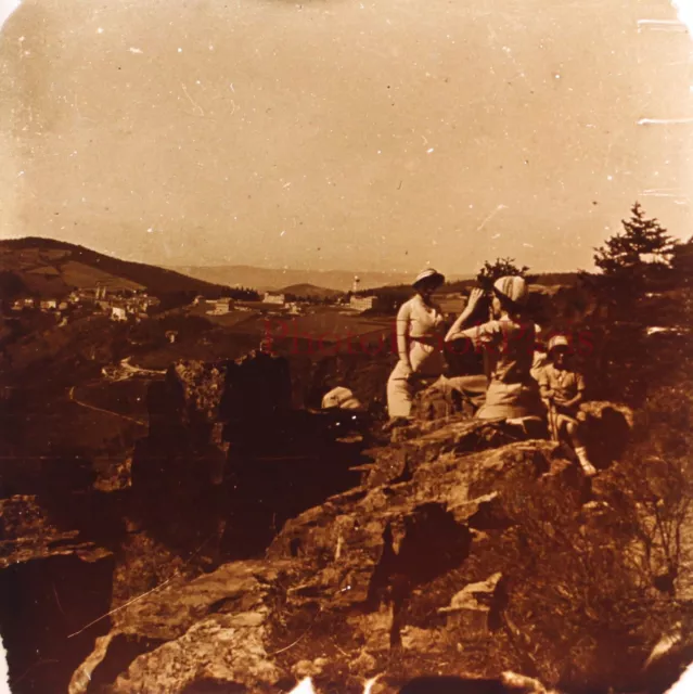 Vintage Landscape Family c1930 Photo Glass Plate V28L23n7