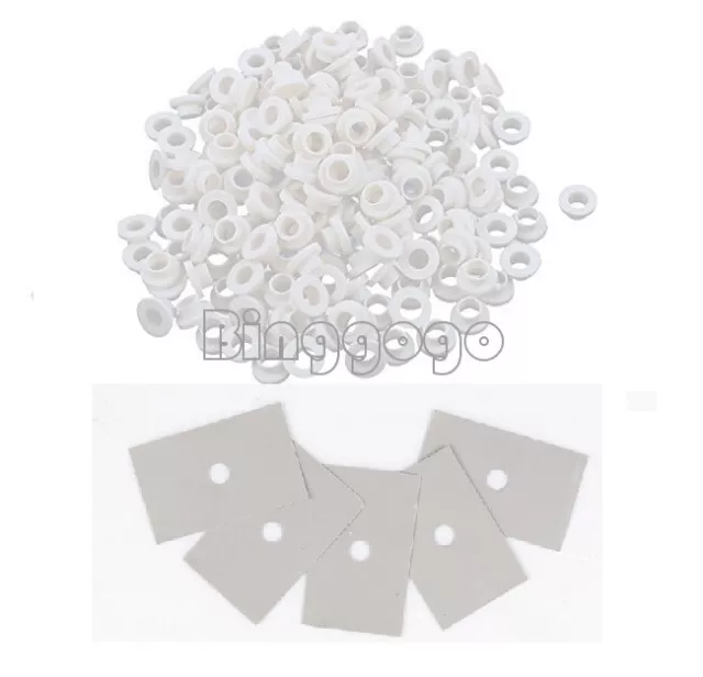 100PCS White Transistor TO-220 Plastic Washer Insulation Washer + Pads Silicone