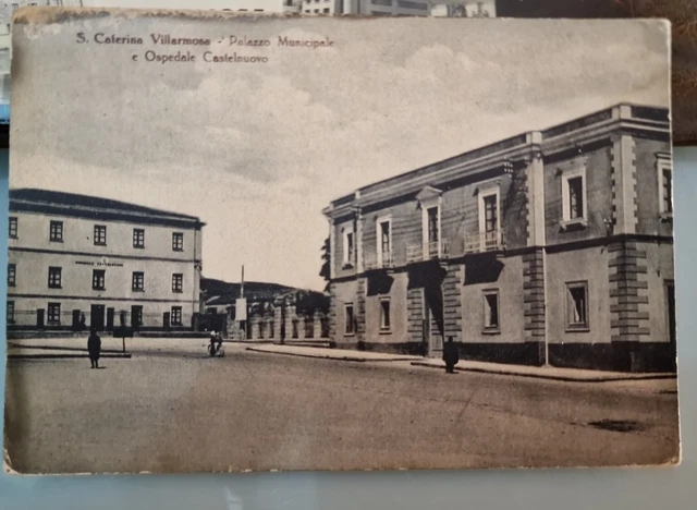 Cartolina S. Caterina Villarmosa - Palazzo Municipale E Ospedale Castelnuovo Fg