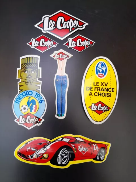 Lot 7 Autocollant Lee Cooper MEXICO 86 FFF FFR XV de France Sticker Vintage TTB+