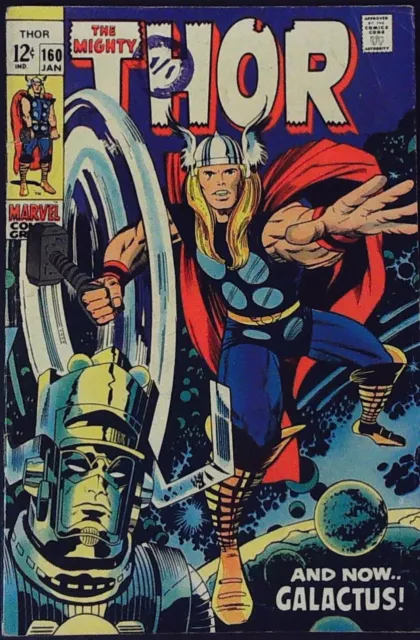 THOR #160 (1968) - Galactus Jack Kirby Cover - FN Minus (5.5) - Back Issue