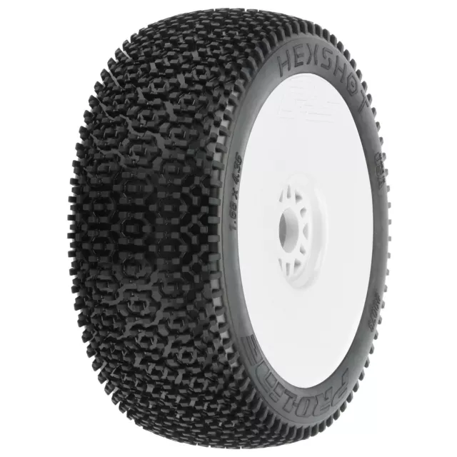 Proline 9073-233 1/8 Hex Shot S3 Front/Rear Buggy Tires Mounted 17mm White (2)