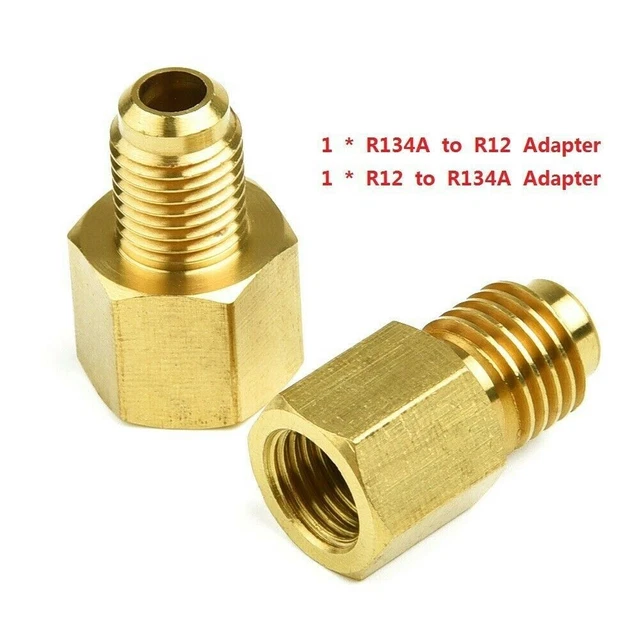 Kit adattatore raccordo a corrente alternata a prova di perdita da R134a a R12; fili 1/2 ACME e 1/4 maschio