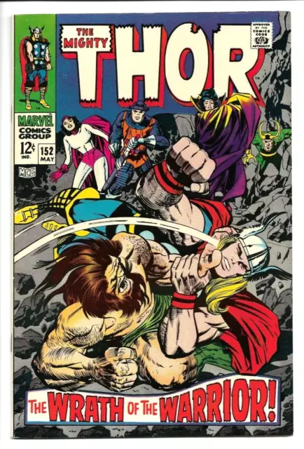 Thor #152, 1968, ULIK app. & Balder, Marvel Jack Kirby & Stan Lee 8.5 VF+