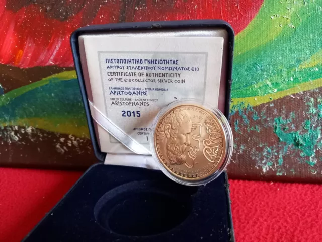 Griechenland, 2015, Silber Proof, Aristophanes, 10-Euro-Münze