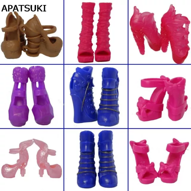 5pairs Mix Style Fashion Design Shoes High Heel Shoes For Monster Dolls 1/6