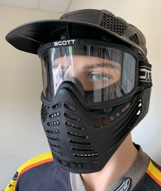 Masque Paintball Intégral Scott USA Pursuit – Noir, Visière, NEUF (vintage)
