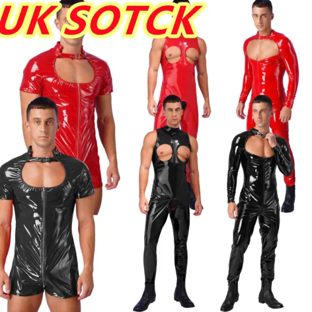 Latex Catsuit Faux Leather Women Jumpsuits Black Wetlook PVC Bodysuit Sexy  Bodycon,Red,XL : : Clothing, Shoes & Accessories