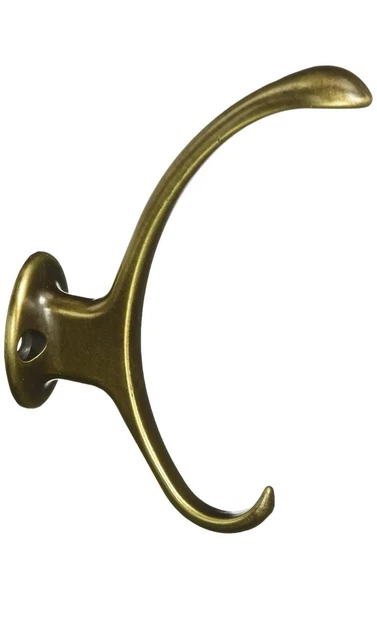 Box of 5 - Stanley National Hardware V8008 5" Garment Hook in Antique Brass