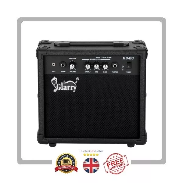 Glarry 20W hochwertiger Sound E-Bass-Gitarre Amp Combo Verstärker Lautsprecher