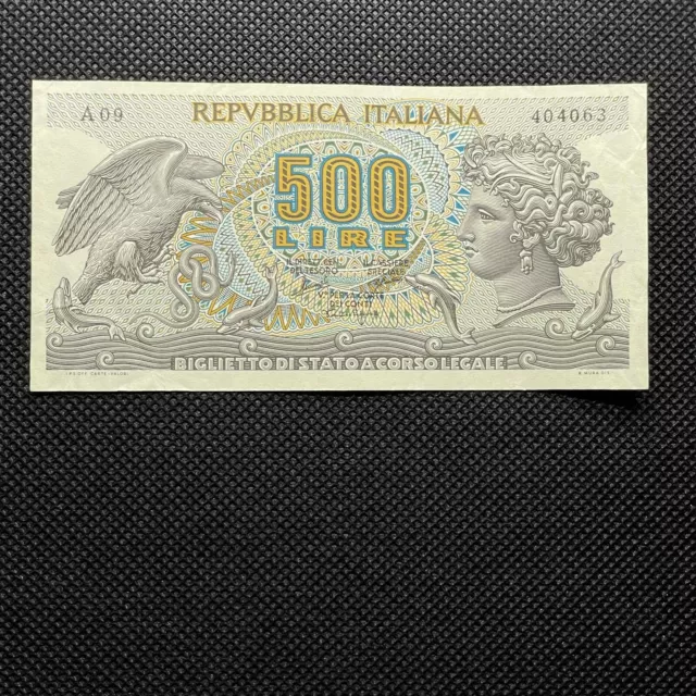 Repubblica Italiana 500 Lire Aretusa 1966  Taglio Errato Lato Superiore