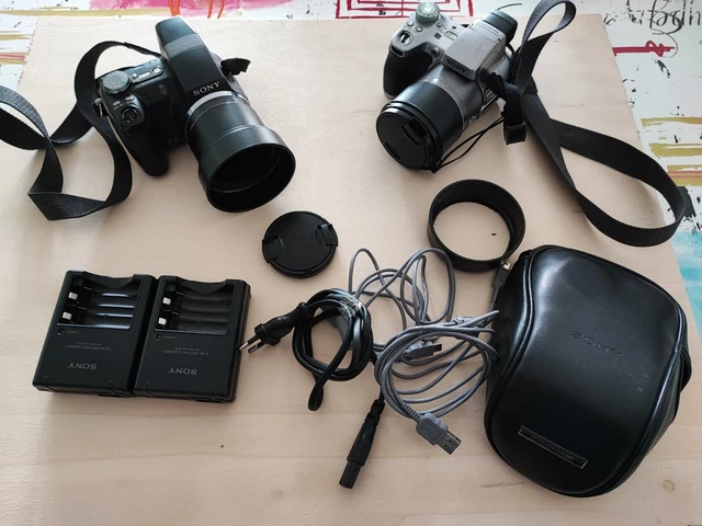 Lot 2 Appareils Photo Sony Cybershot Avec Accessoirs
