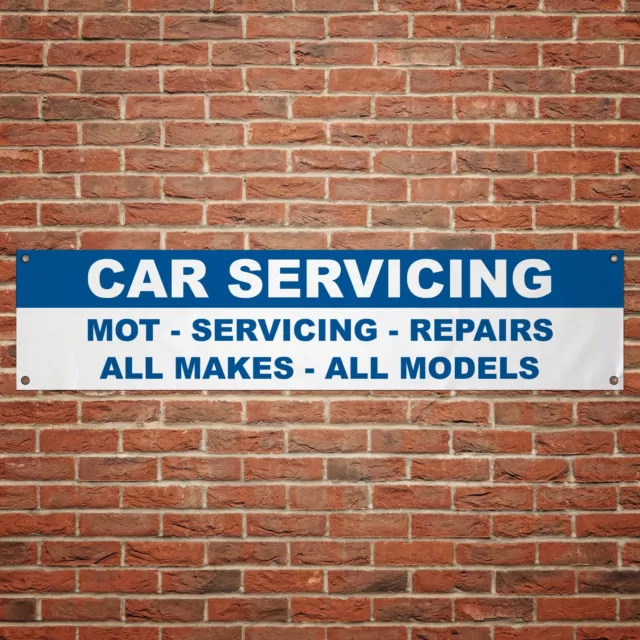 MOT Servicing Banner Garage Workshop PVC Sign Mechanic Car Display