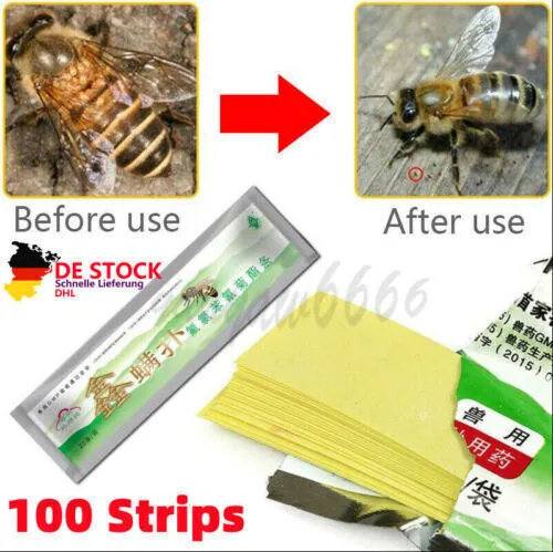 Bee Biene Tötung gegen Mite Schädlingsbekämpfung Flumethrin Varroa 100 Streifen