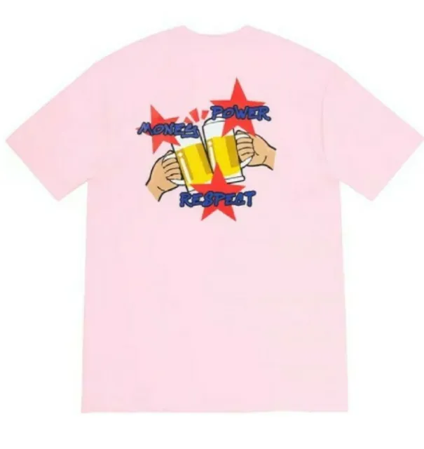 T-shirt M nuova e non aperta FW19 Supreme Money Power Respect rosa chiaro