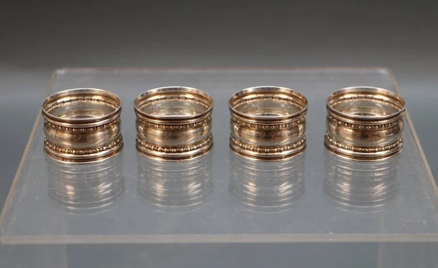 4 Serviettenringe - England - Silber 925 - W34 4 Serviettenringe - England - Silber 925 - W34