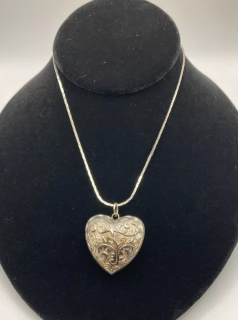 Big Two Toned Heart Pendant Necklace