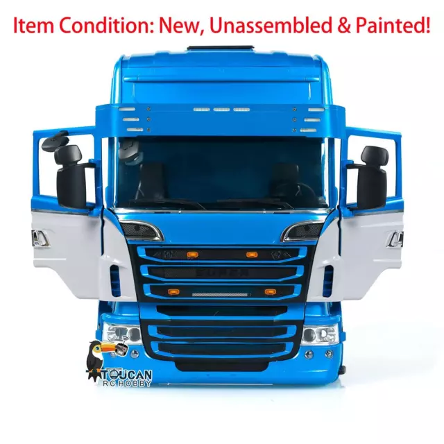 R730 HIGH-ROOF PAINTED Cabin Body Shell for 1/14 RC Car 6x6 6x4 Tractor ...
