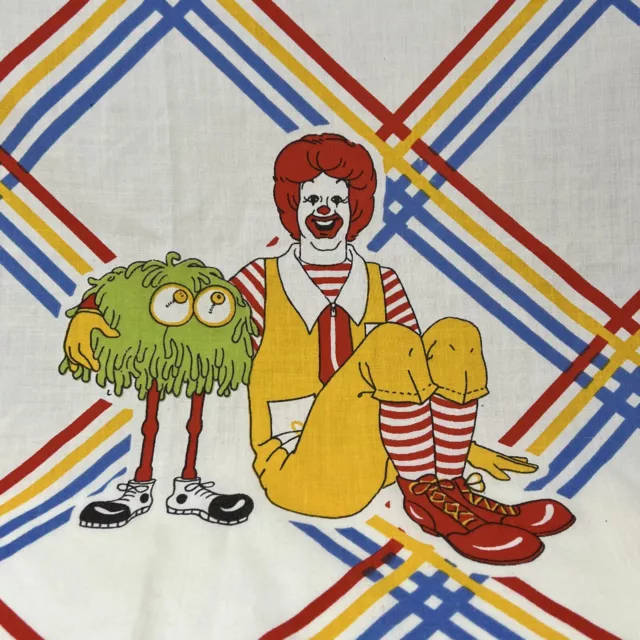 Vintage McDonald’s Twin Size Flat Bed Sheet Retro Ronald 1978 Texmade Canada