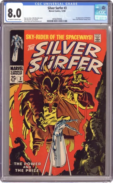 Silver Surfer #3 CGC 8.0 1968 4058294006 1st app. Mephisto