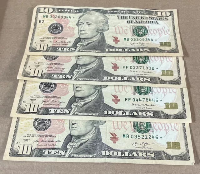 Lot Of 4 $10 Star Notes
