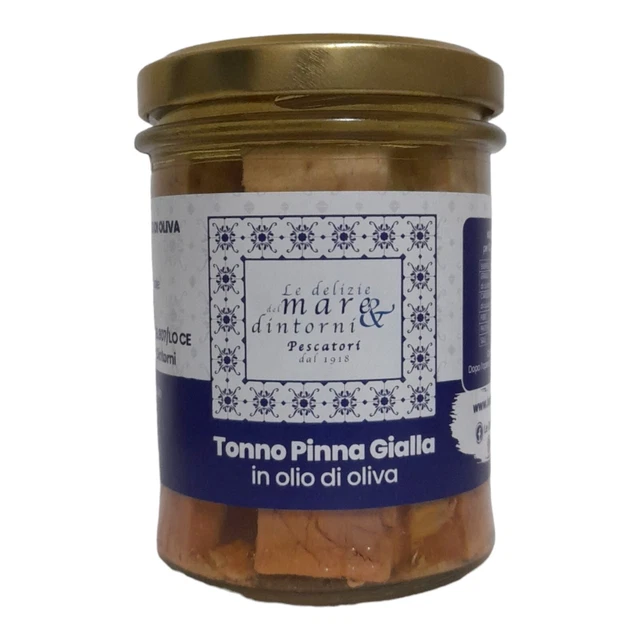 12 Barattoli Di Filetti Di Tonno In Olio Di Oliva  In Vetro Da Gr 200