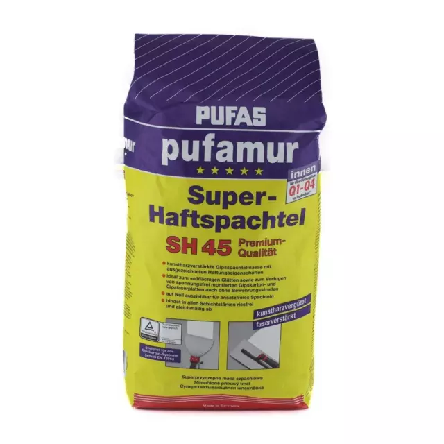 10kg Pufas Pufamur Superhaftspachtel SH45 Gipsspachtel innen Q1 - Q4