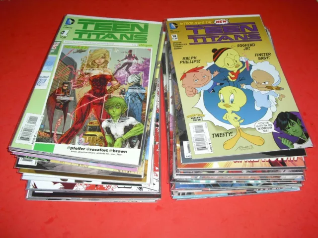 Lot 34 Teen Titans 1-7 9-22 24 + Annuals & tons variant VF/NM 2014! DC near set