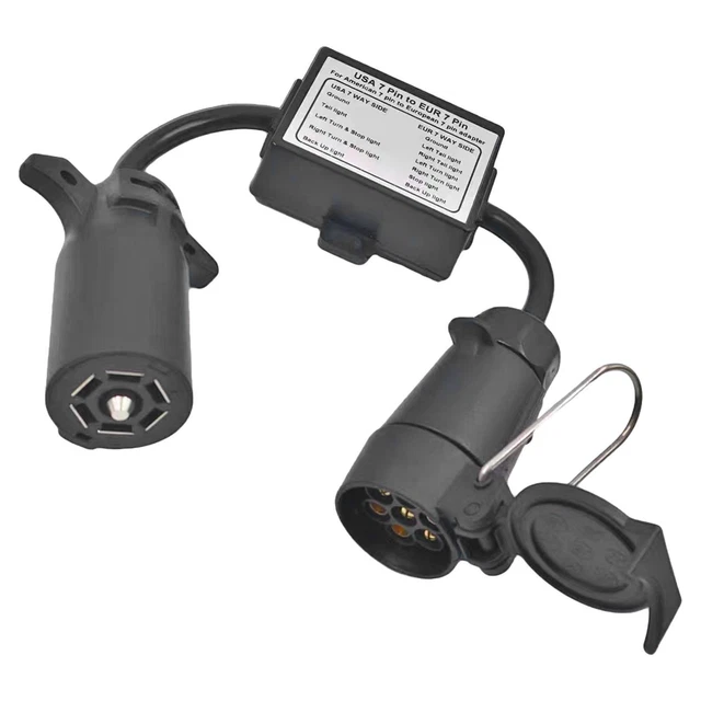 Convertisseur Prise Remorque 7 Voies US Vers 13 Broches UE - Pour Frein électrique, Anti-brouillard | Garantie 1 An, Carrofix