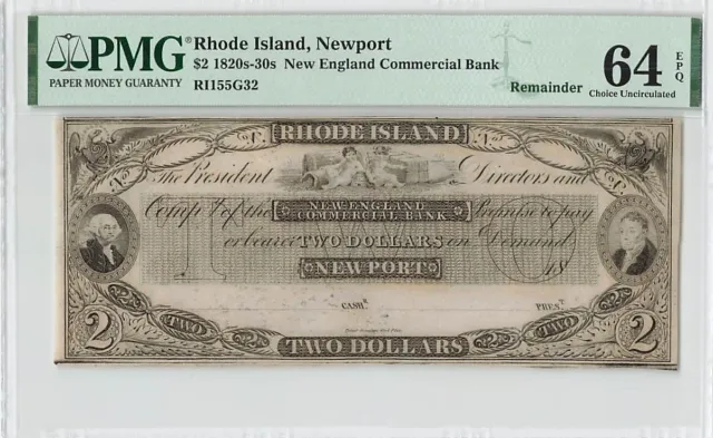United States (Rhode Island, Newport) 2 Dollars 1820 PMG 64 EPQ