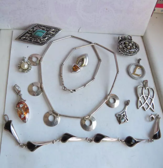 Vintage Sterling Silver Mixed Job Lot Jewellery-Wear/Resell 61g