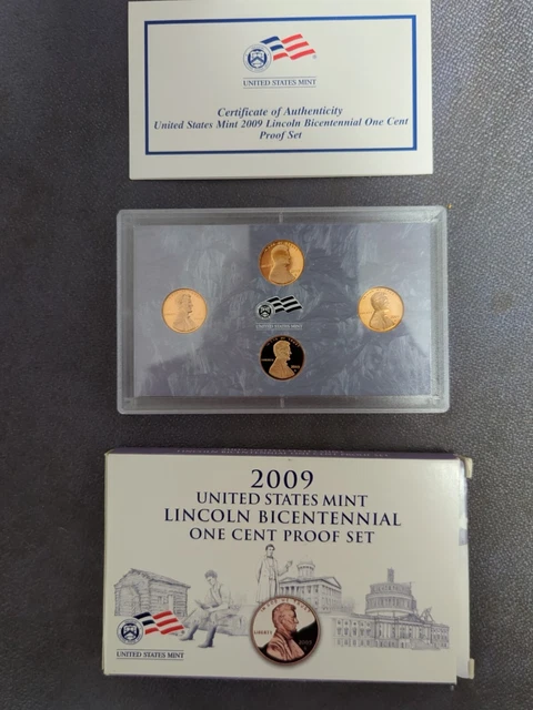 2009 S Lincoln Bicentennial One Cent Proof Set U.S. Mint Box & COA  Complete