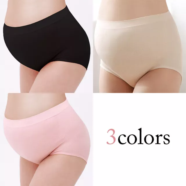 Maternity Women Panties Pregnant High Waist Brief Underwear Protect Belly NEW 2