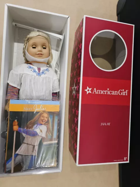 American Girl Doll Julie Albright First Edition Retired 18” Doll In Box W/ Book