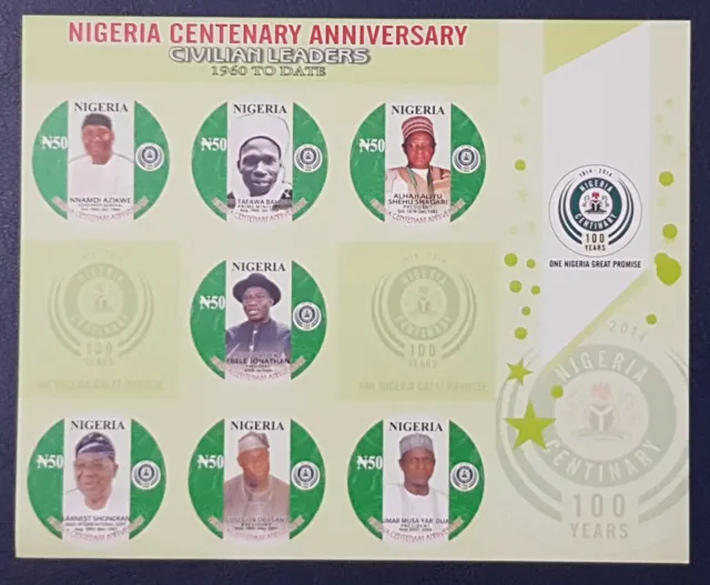 Nigeria 2014 Shet - Centenary Presidents - Rare Mnh