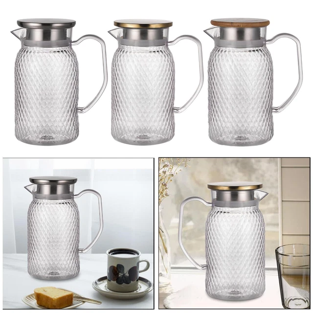 1/2 Pcs Pichet Mélangeur Pour Boissons 2000ml Bouteille D'Eau Scellée Avec Couvercle Translucide Piston Mélangeur Réglable Pichet Manuel Pour Jus Thé Milkshakes