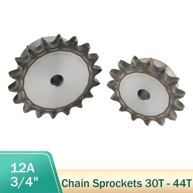 12A Kettenrad 30- 44Zähne 3/4" Zahnteilung mit Nabe Kettenräder C45 Stahl Ritzel