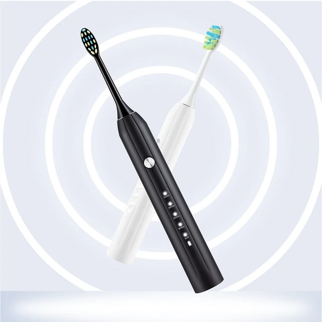 *Brand New* Sodentist Sonic Toothbrush Model AM-101 2 Pack 5 Modes Black & White