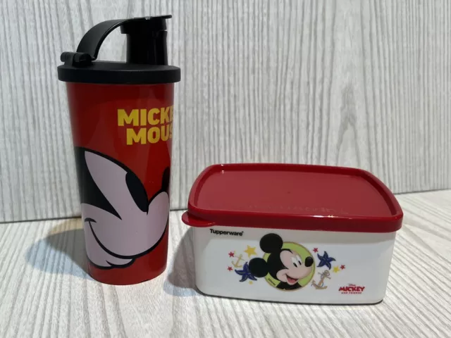 Tupperware Mickey Mouse Cup And Little Container Set - Brand New