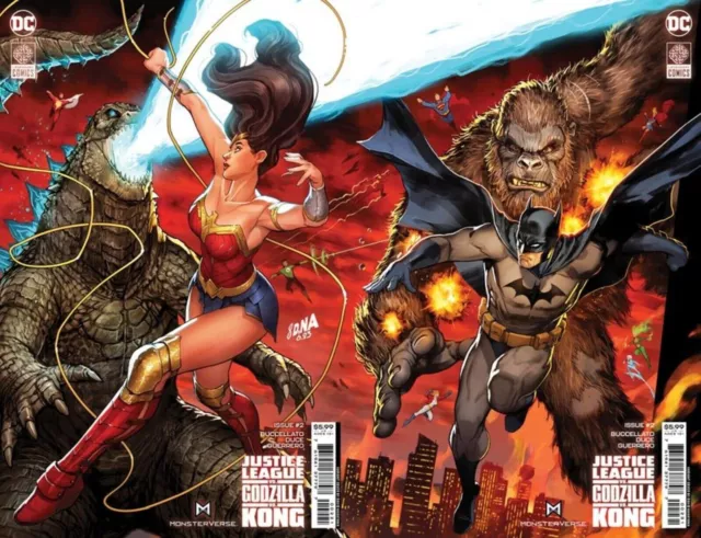 (2023) Justice League Vs Godzilla Vs Kong #2 Connecting Nakayama Variant Cvr Set