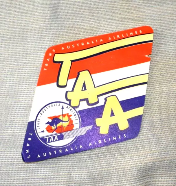 Vintage Label Airline Trans Australia Airlines Taa Kangaroo