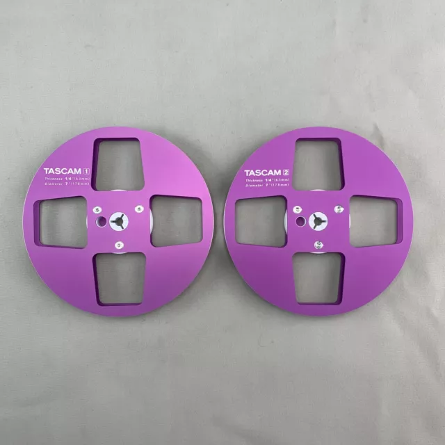 🏅1 Pair Aluminum TASCAM Purple 7'' 1/4 Take Up Reel For Open Reel Tape Recorder