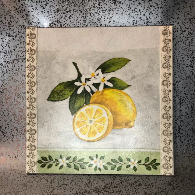 Beautiful Vintage Wooden Wall Plaque Picture Lovely Lemons.🍋🍋Decoupage