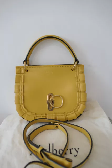 Mulberry Small Amberley Satchel Frills in Yellow Smooth Calf Leather