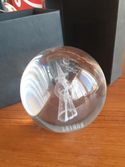 3D laser etched glass paperweight wizard