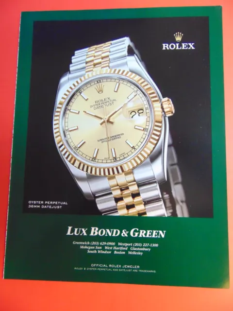 2006 ROLEX OYSTER PERPETUAL DATEJUST WRIST WATCH photo art print ad