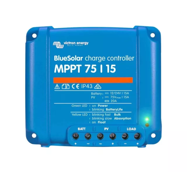 Victron Energy Bluesolar 15A MPPT 75/15 Solar Charge Controller Regulator 12V24V
