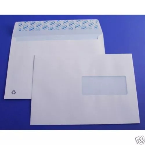 50 Enveloppes blanches C5 (A5) 162x229 mm à fenêtre