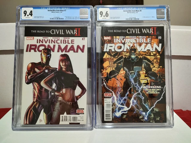 Invincible Iron Man #7 CGC 9.4 & #9 1st Prints CGC 9.6 1st App Riri Williams