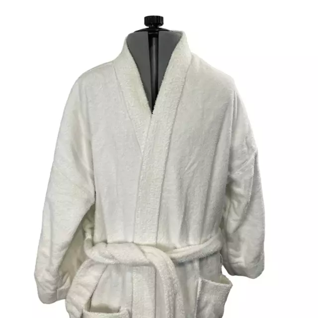 Loungewear by Sea Island Terry Cloth Robe One Size White Made in USA Pool Resort